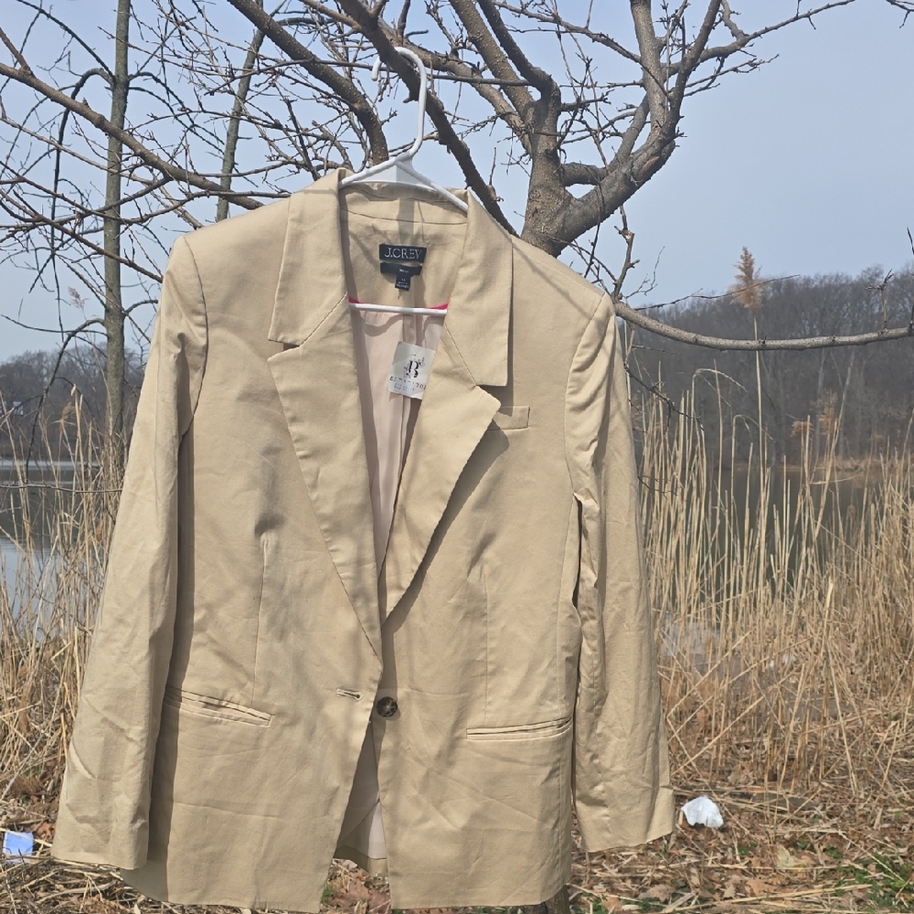 J. Crew Women's Beige Single-Button Blazer
